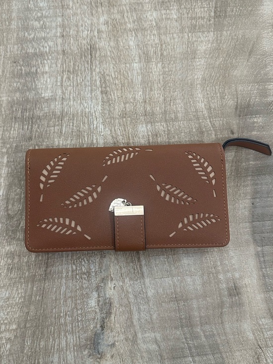 Vagabond Goods Handbags - Vagabond Goods Brown Leaf Cutout Wallet | “Sea La Vie” Embossing